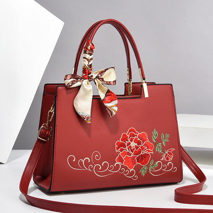 Large Capacity Embroidered Shoulder Bag