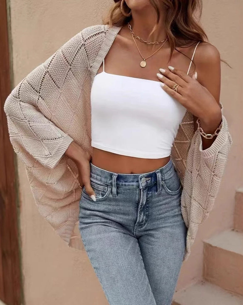 Hollow Knit Cardigan Fashionable Lightweight Top