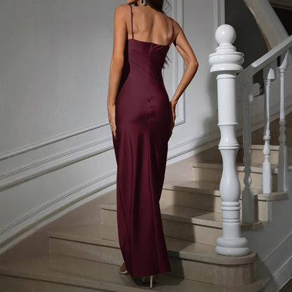 V-Neck Dress Elegant French Style Evening
