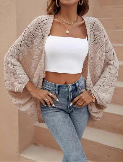 Hollow Knit Cardigan Fashionable Lightweight Top