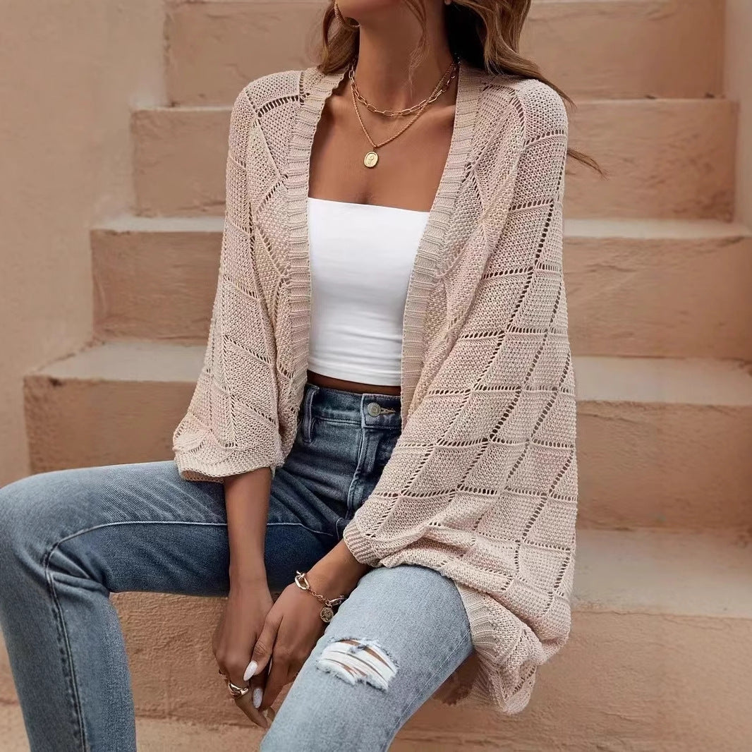 Hollow Knit Cardigan Fashionable Lightweight Top