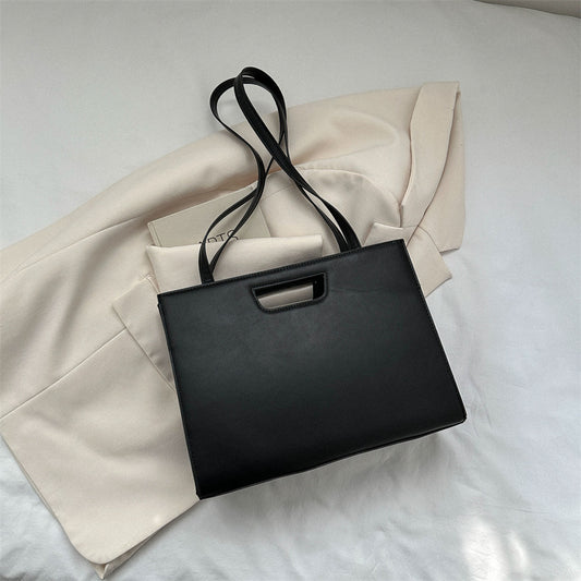 Solid Color Crossbody Retro Tote Bag