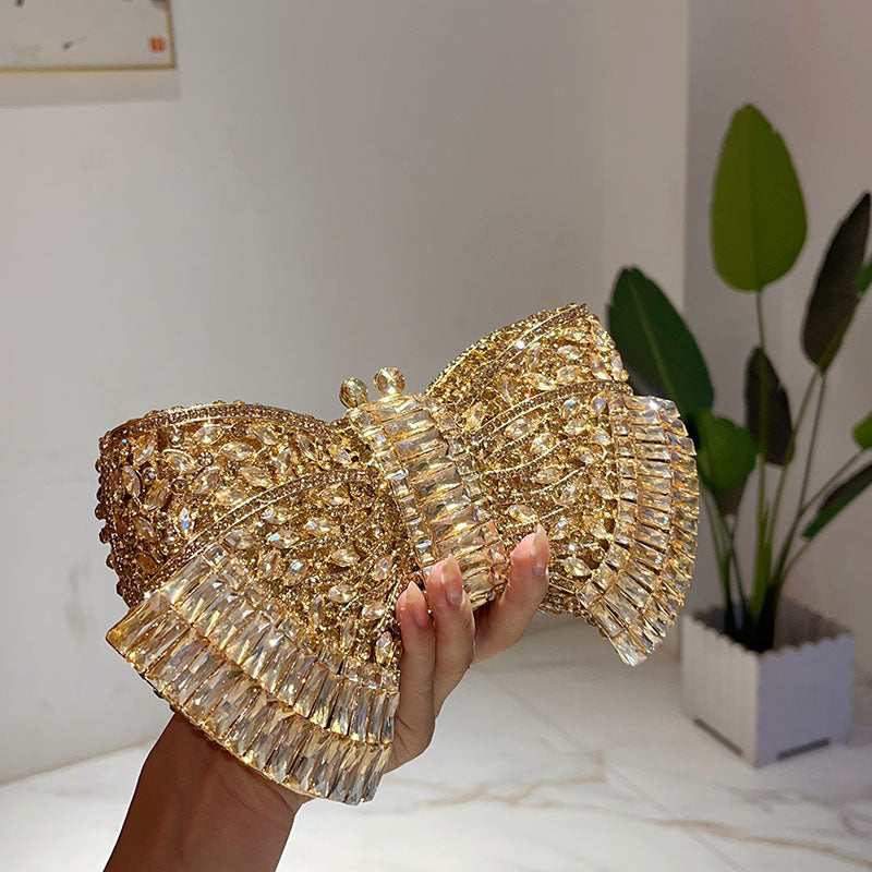 Fashion Metal Bow Clutch Stylish