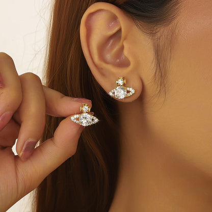 Saturn Crystal Stud Earrings Sparkling Unique