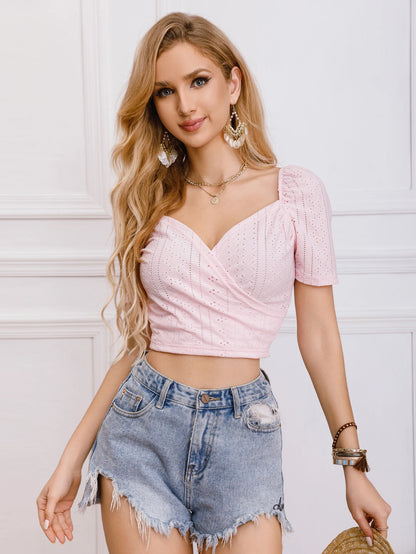 Cross V-Neck Crop Top