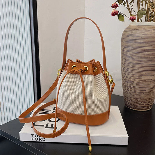 Vintage Quilted  Lightweight Bucket Bag
