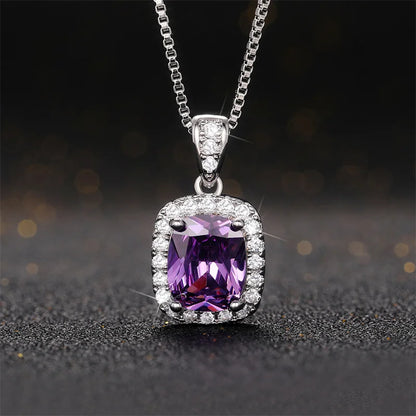 Geometric Pendant Necklace with Cubic Zirconia – Fashion Jewelry for Brides and Parties