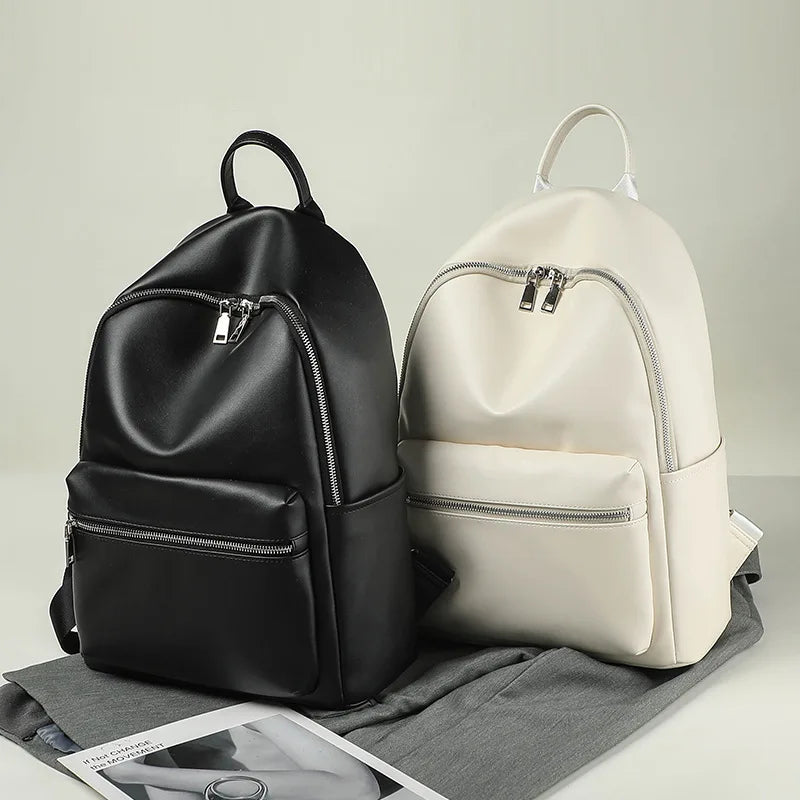 Soft Leather Backpack Large Capacity