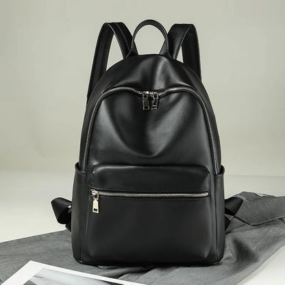 Soft Leather Backpack Large Capacity