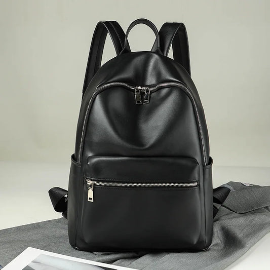 Soft Leather Backpack Large Capacity