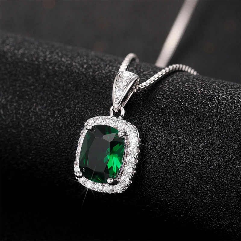 Geometric Pendant Necklace with Cubic Zirconia – Fashion Jewelry for Brides and Parties