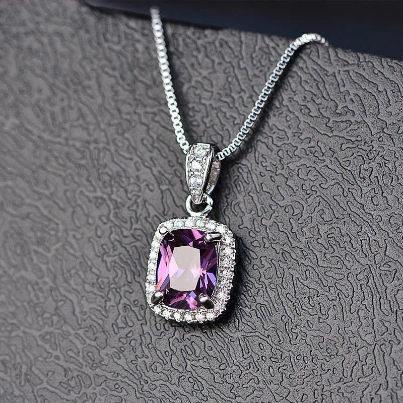 Geometric Pendant Necklace with Cubic Zirconia – Fashion Jewelry for Brides and Parties