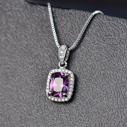Geometric Pendant Necklace with Cubic Zirconia – Fashion Jewelry for Brides and Parties