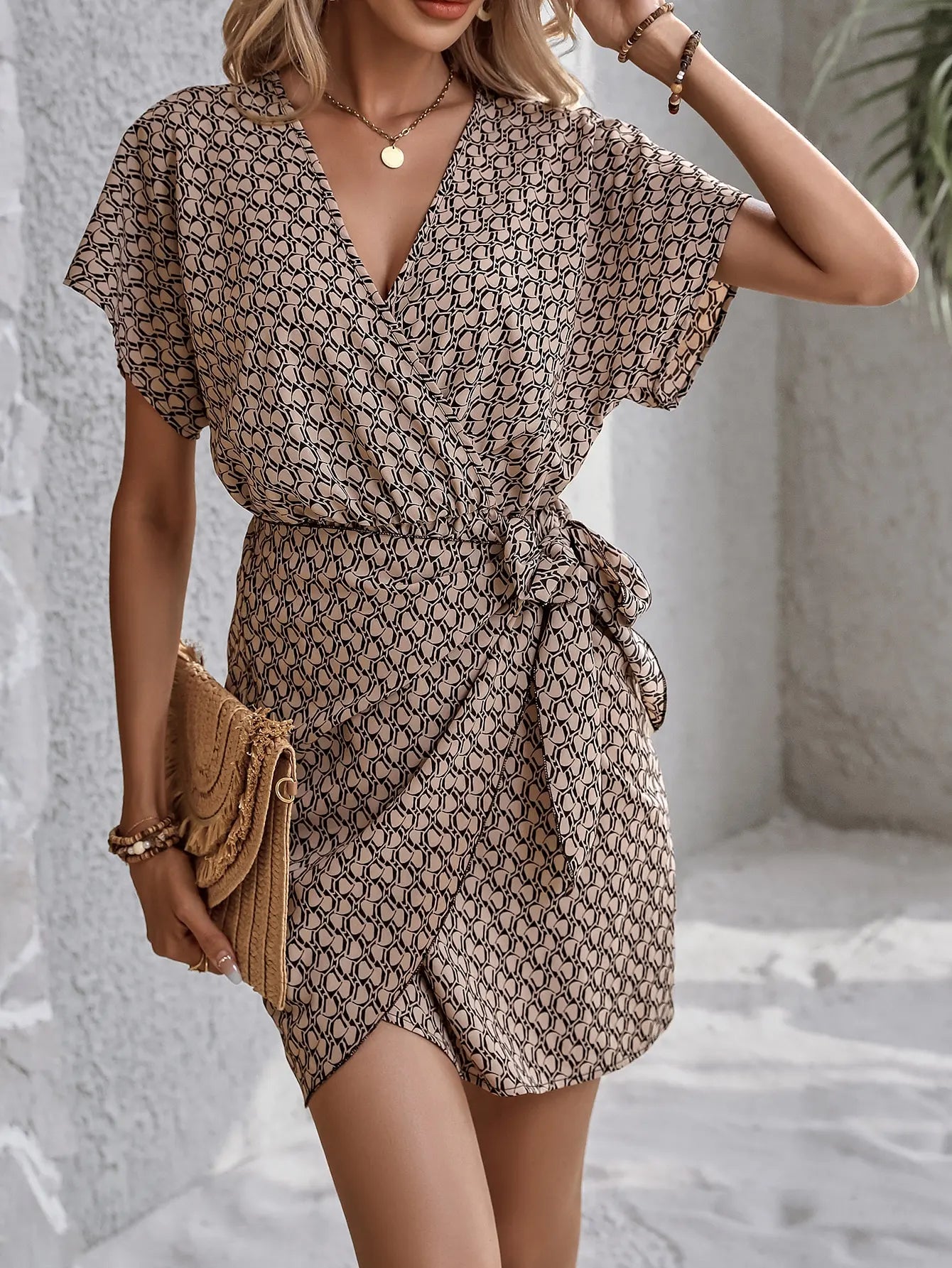 V-Neck Waist-Up Dress