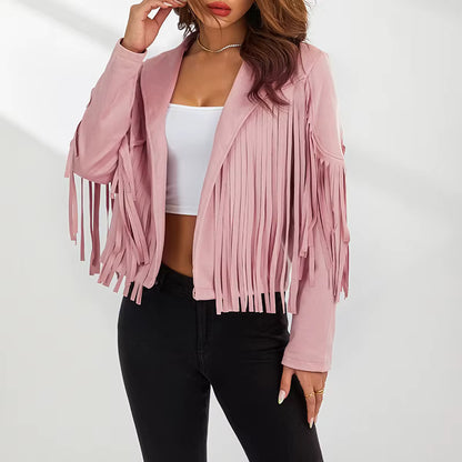 Solid Color Long Sleeve Collared Jacket