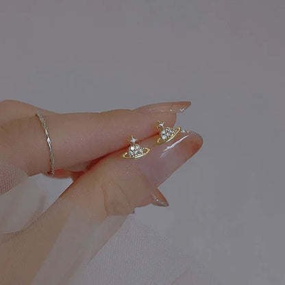 Zircon Stud Earrings Luxury Piercing