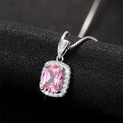 Geometric Pendant Necklace with Cubic Zirconia – Fashion Jewelry for Brides and Parties