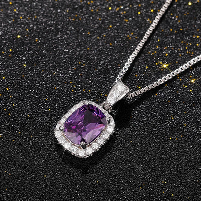 Geometric Pendant Necklace with Cubic Zirconia – Fashion Jewelry for Brides and Parties