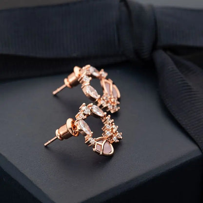 Flower & Butterfly Zircon Stud Earrings