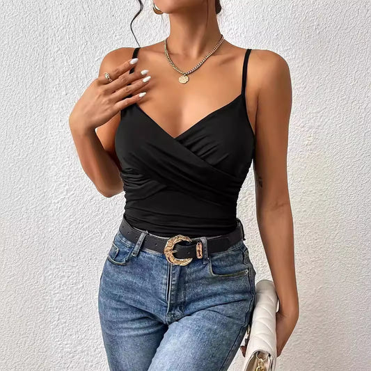 Off-the-Shoulder Sleeveless Cropped Tank Top Stylish Sling