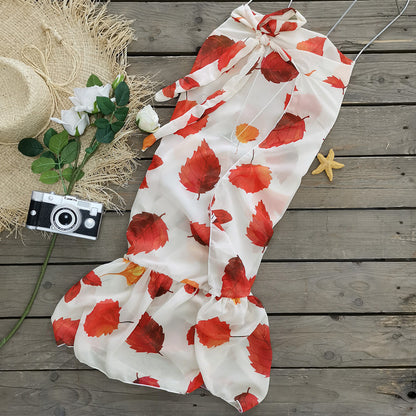 Women's One Shoulder Printed Cutout Bikini