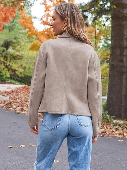 Fashion Casual Short Motorcycle Suede Jacket