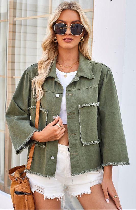 Washed Loose Denim Oversized Jacket