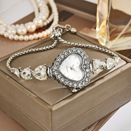 Heart-Shaped Quartz Watch Exquisite Cute Casual