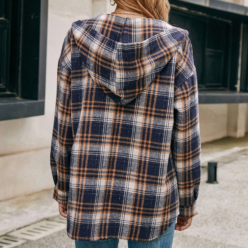 Loose Casual Hooded Jacket Long Sleeve