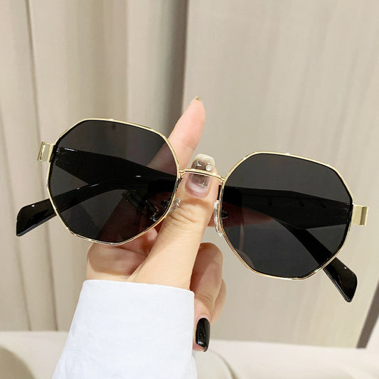 Modern Square Polygon Metal Sunglasses Shades