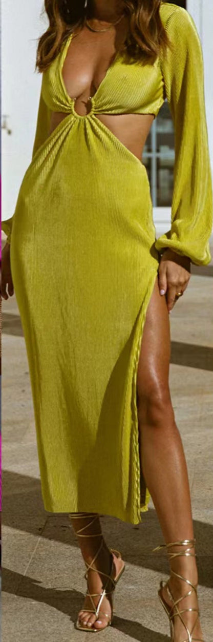 Pleated Dress Waistless Loose Fit
