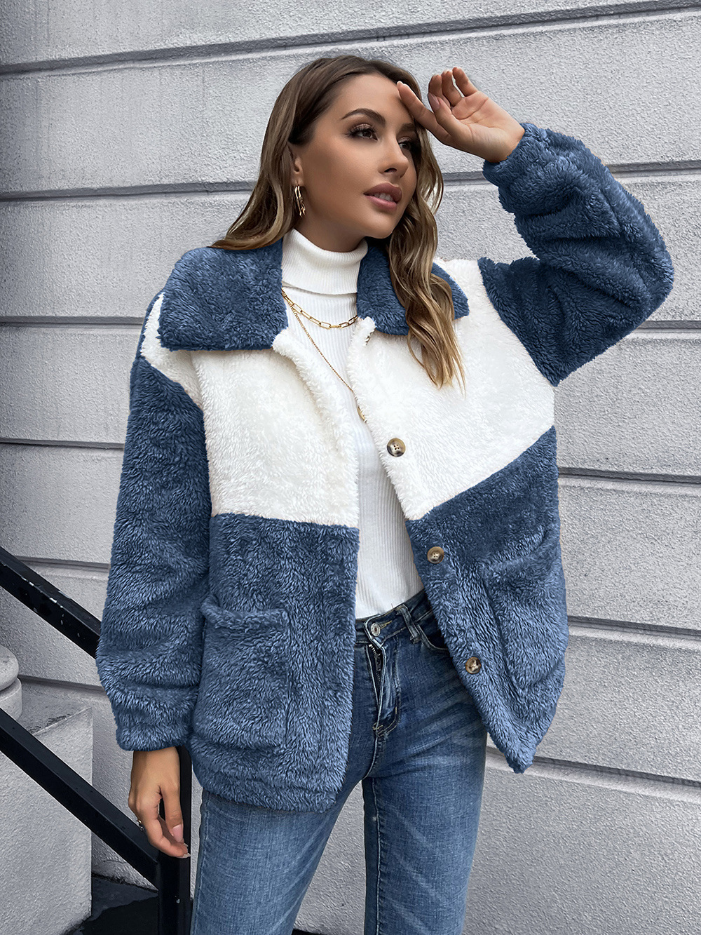 European And American Double Sided Plush Short Jacket