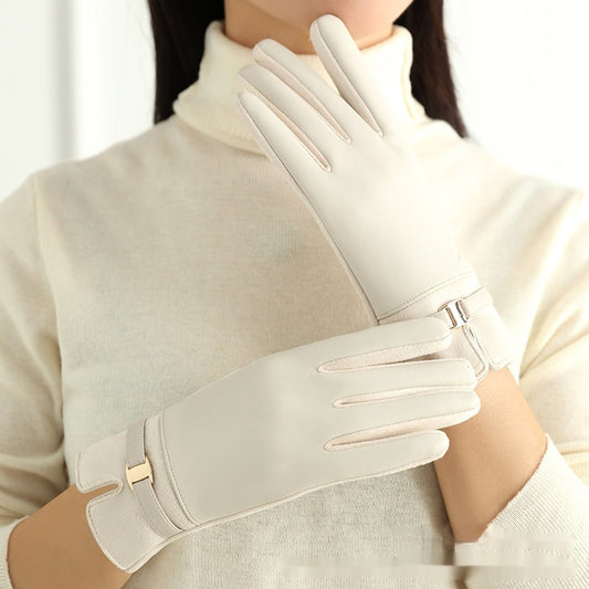 Personality Fleece-Lined leather Winter Gloves