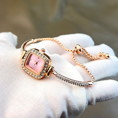 Diamond Square Watch Elegant Wristwatch