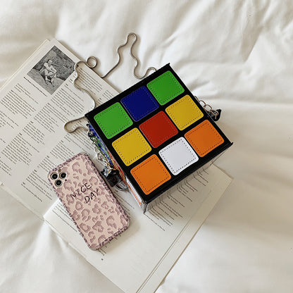 Fashion Rubik's Cube Chain Bag