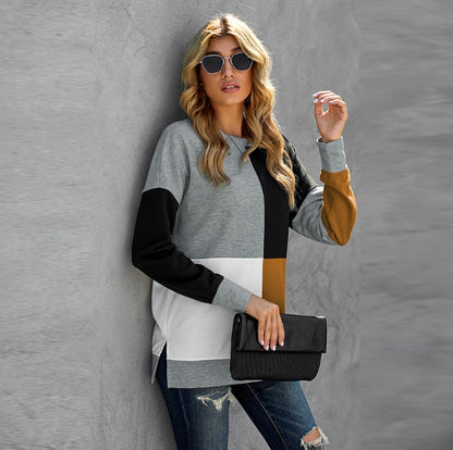 Casual Round Neck Long Sleeve Sweater