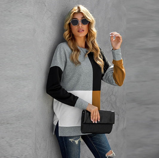 Casual Round Neck Long Sleeve Sweater