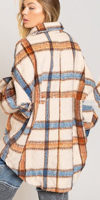 Winter Plaid Jacket – Heavy Contrast Checkered Coat