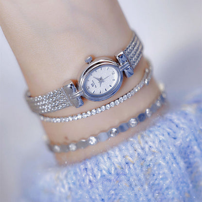 Light Luxury Silver Watch Elegant Small Dial Jewelry Timepiece