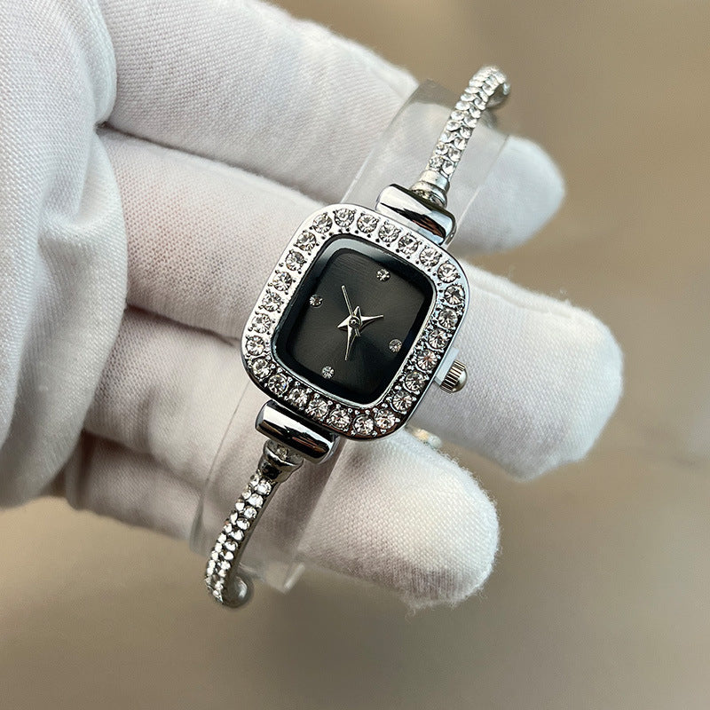 Diamond Square Watch Elegant Wristwatch