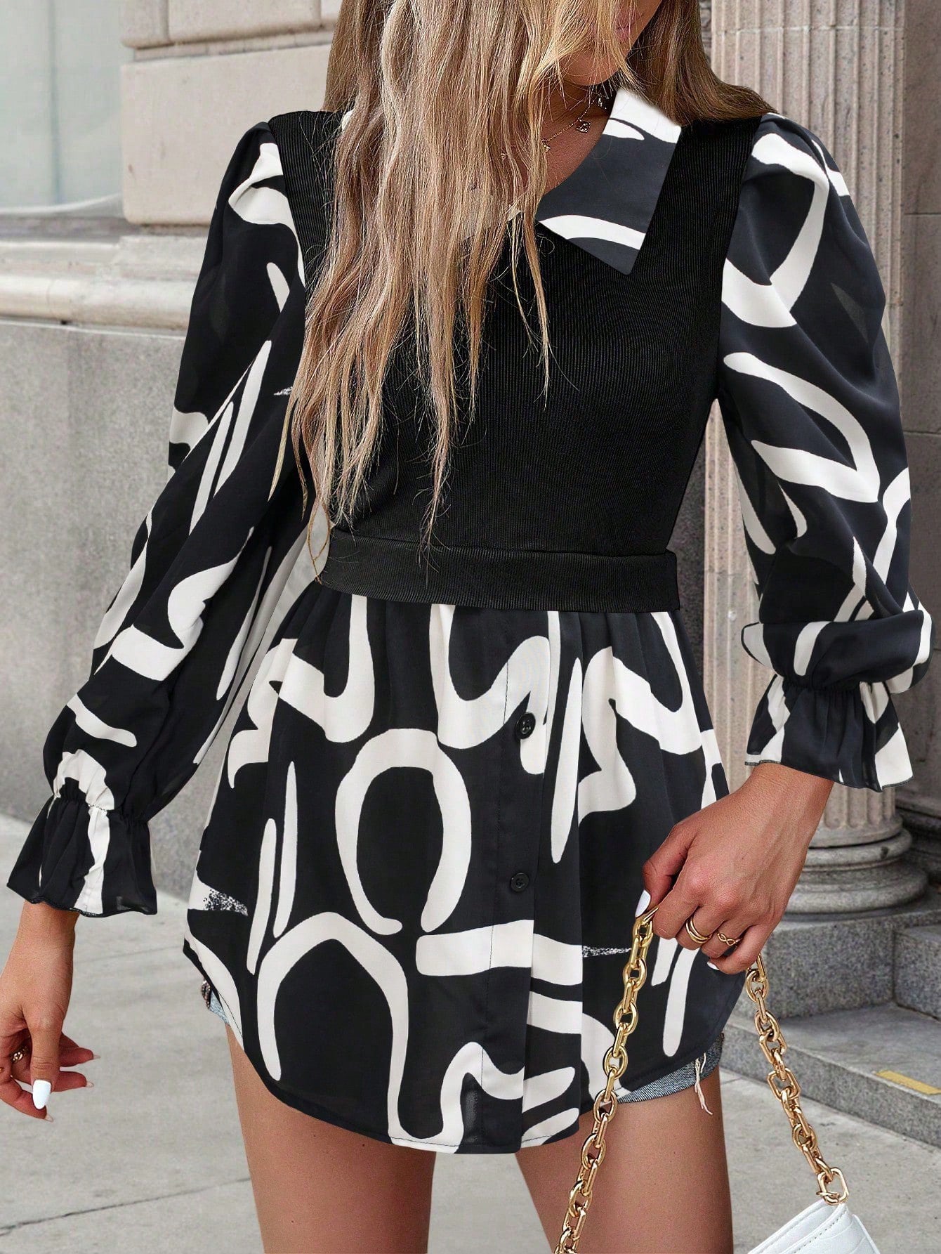 Holiday Casual Stitching & Printed Shirt