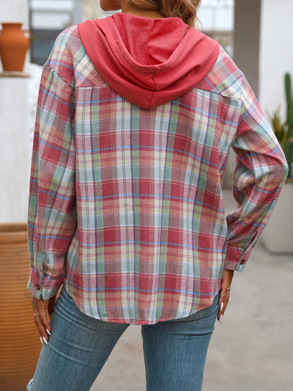 Loose Fit Plaid Button Down Shirt