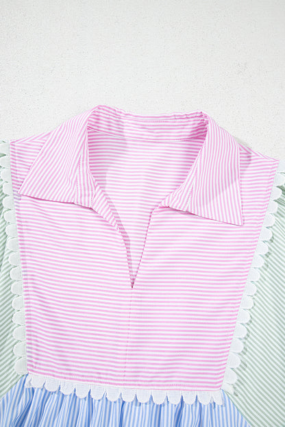 V-Neck Knee-Length Dress Stylish Summer