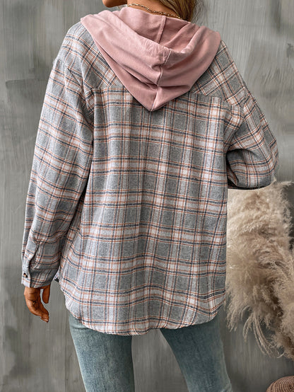 Loose Fit Plaid Button Down Shirt