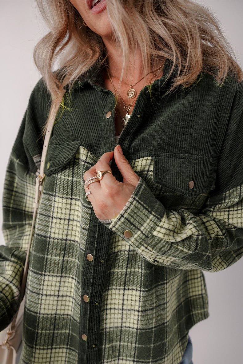 Color Contrast Patchwork Jacket Unique Special-Interest Outerwear
