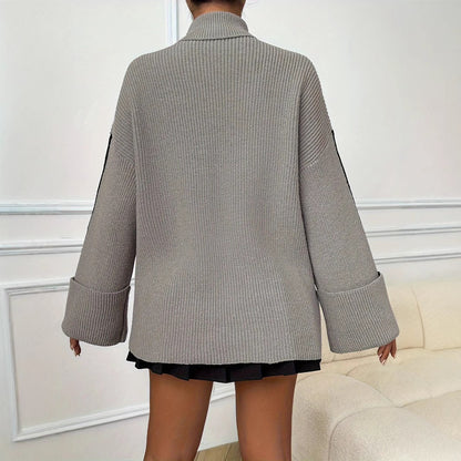Fashion High Collar Knitted Sweater