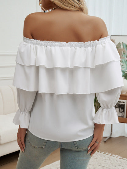 Pullover Off-shoulder Sleeves Top Loose Shoulder Top