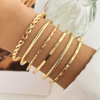 5-7 Piece Women’s Bracelet Set Creative Twisted Hip Hop Style