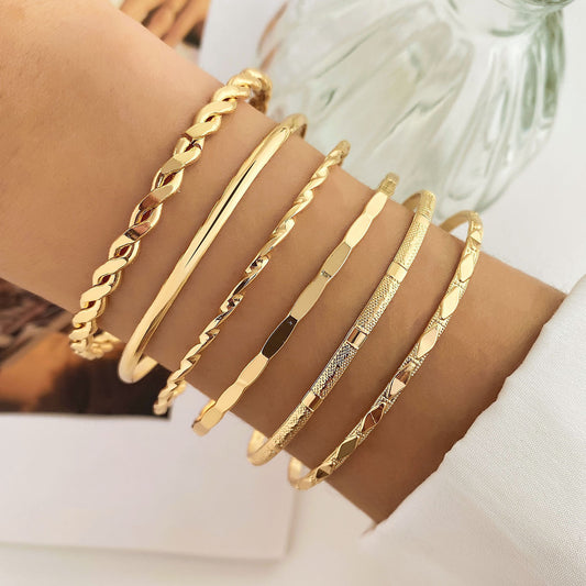 5-7 Piece Women’s Bracelet Set Creative Twisted Hip Hop Style