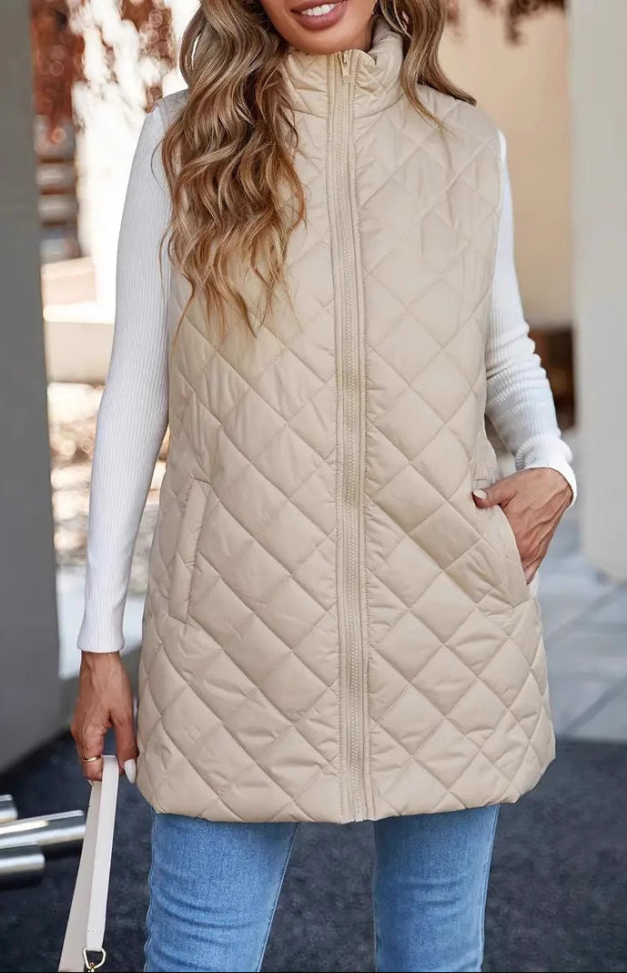 Stand Collar Sleeveless Vest Warm